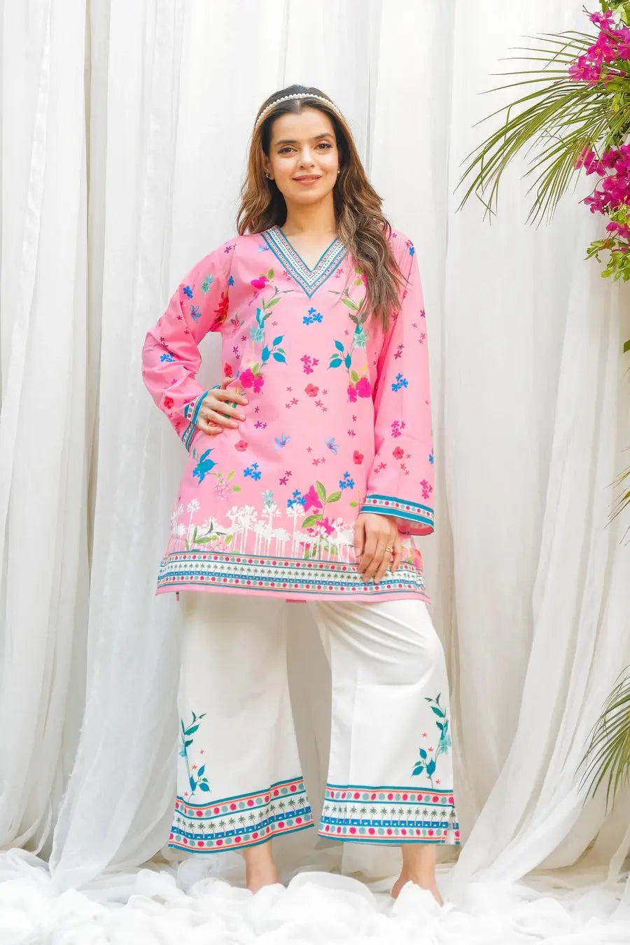 PINK FLORAL DIGITAL PRINTED (2 PC SUIT) Comfit Wears