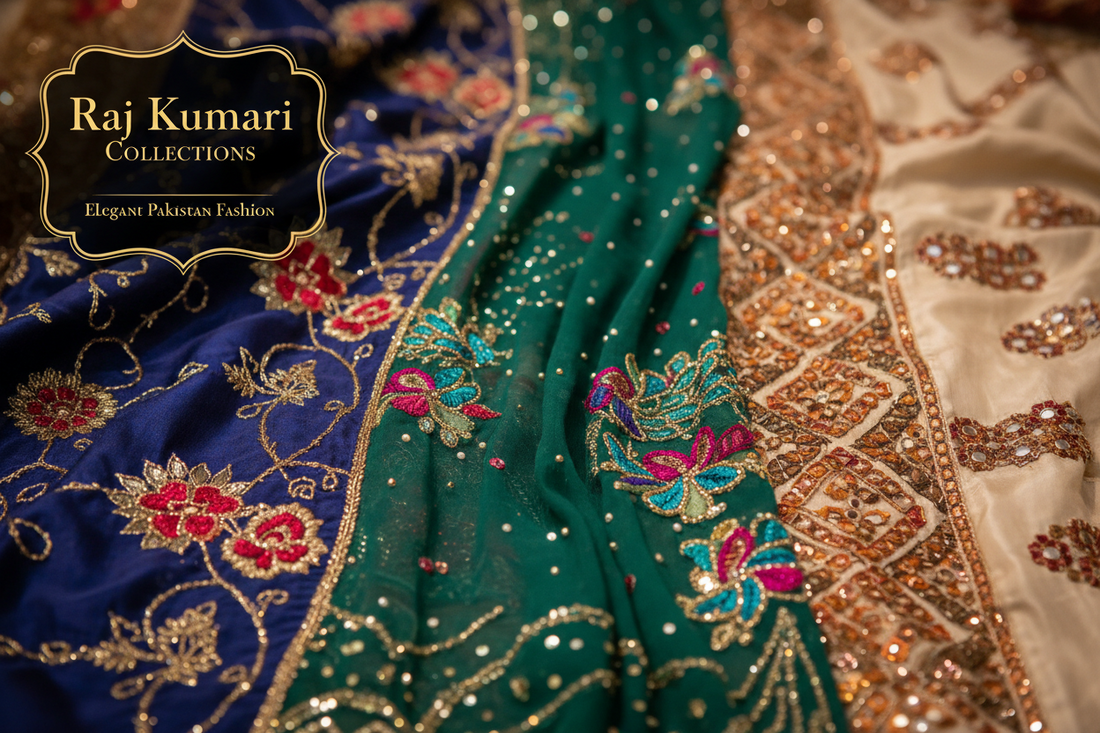 Trendy Designer Dresses by Raj Kumari Collections: Ladies Stitch Articles in Pakistan