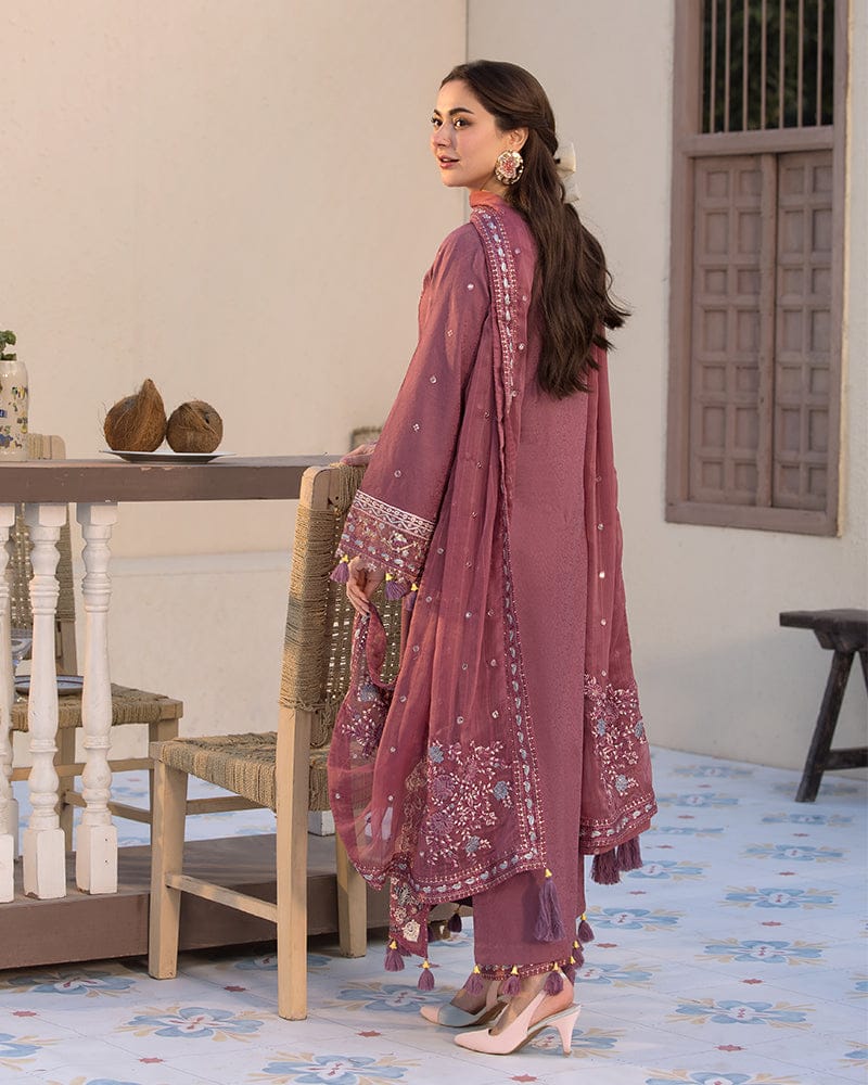 DUSTY ROSE 3PC - EMBROIDERED DRESS Comfit Wears