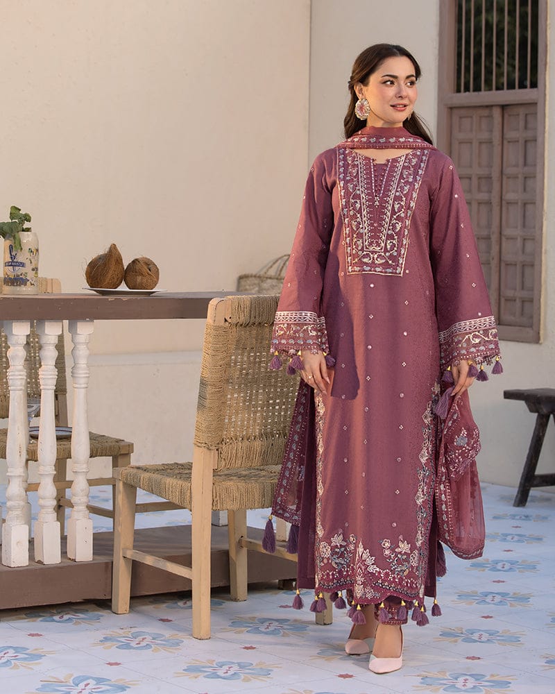 DUSTY ROSE 3PC - EMBROIDERED DRESS Comfit Wears