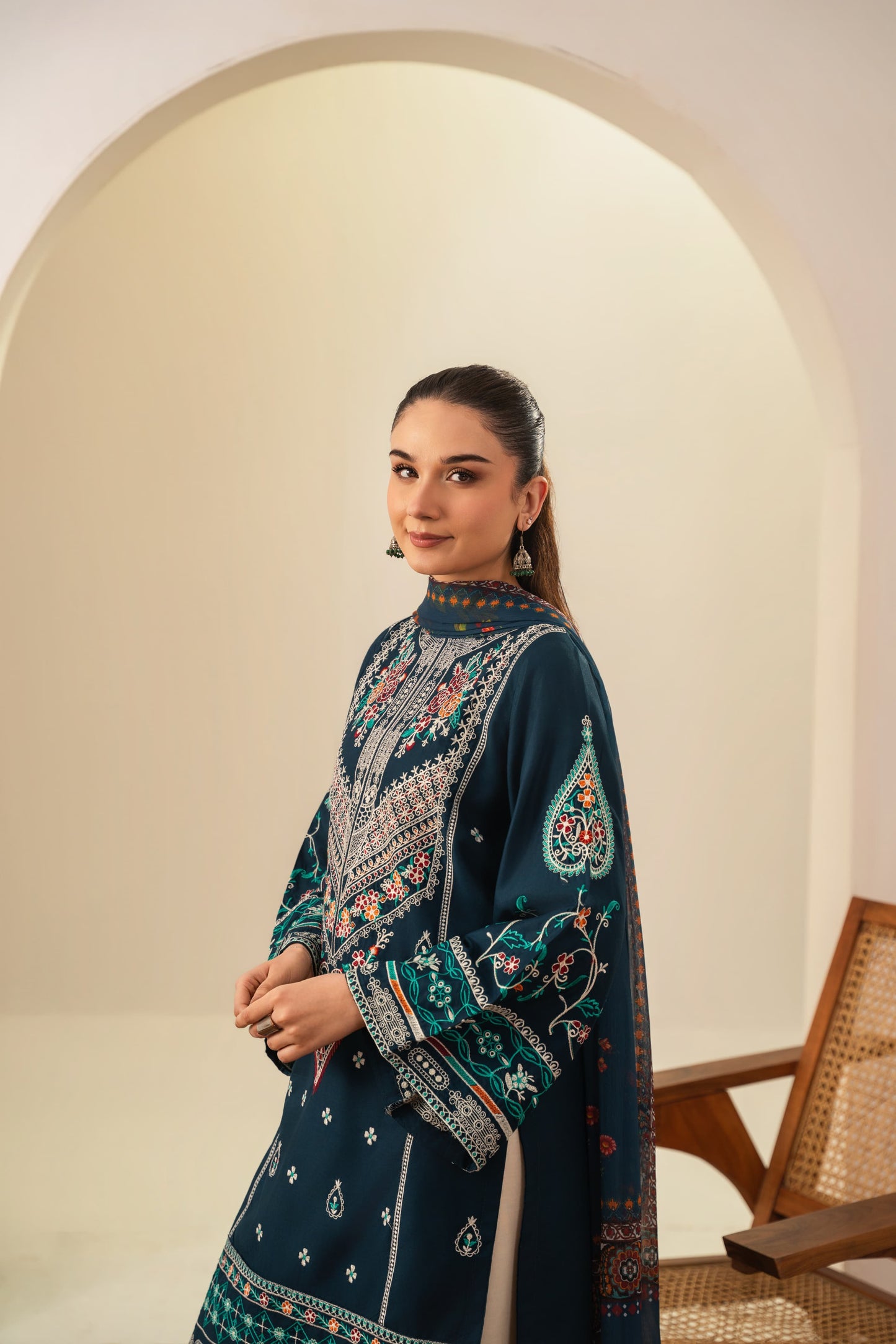 SAJJAL EMBROIDERED 3PC (FARSHI) Raj Kumari Collections