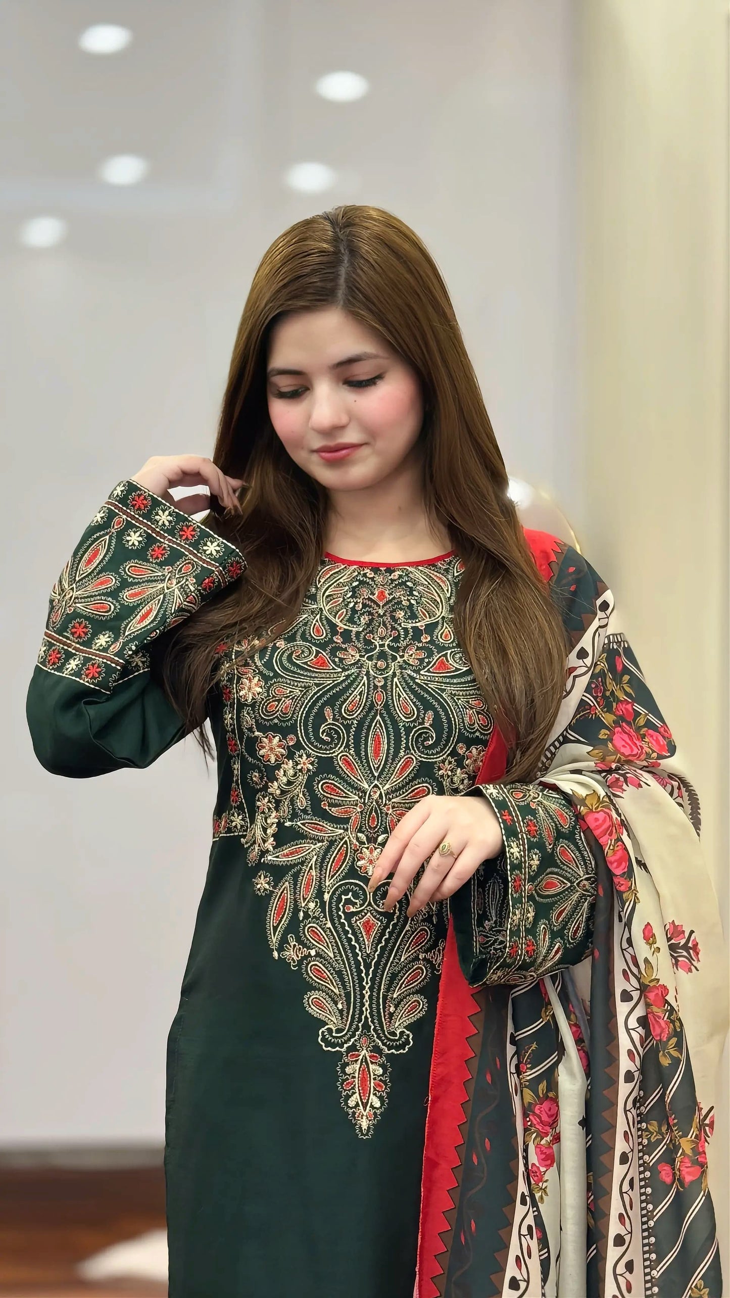 DINAR EMBROIDERY 3PC LADIES FASHION DRESS Raj Kumari Collections