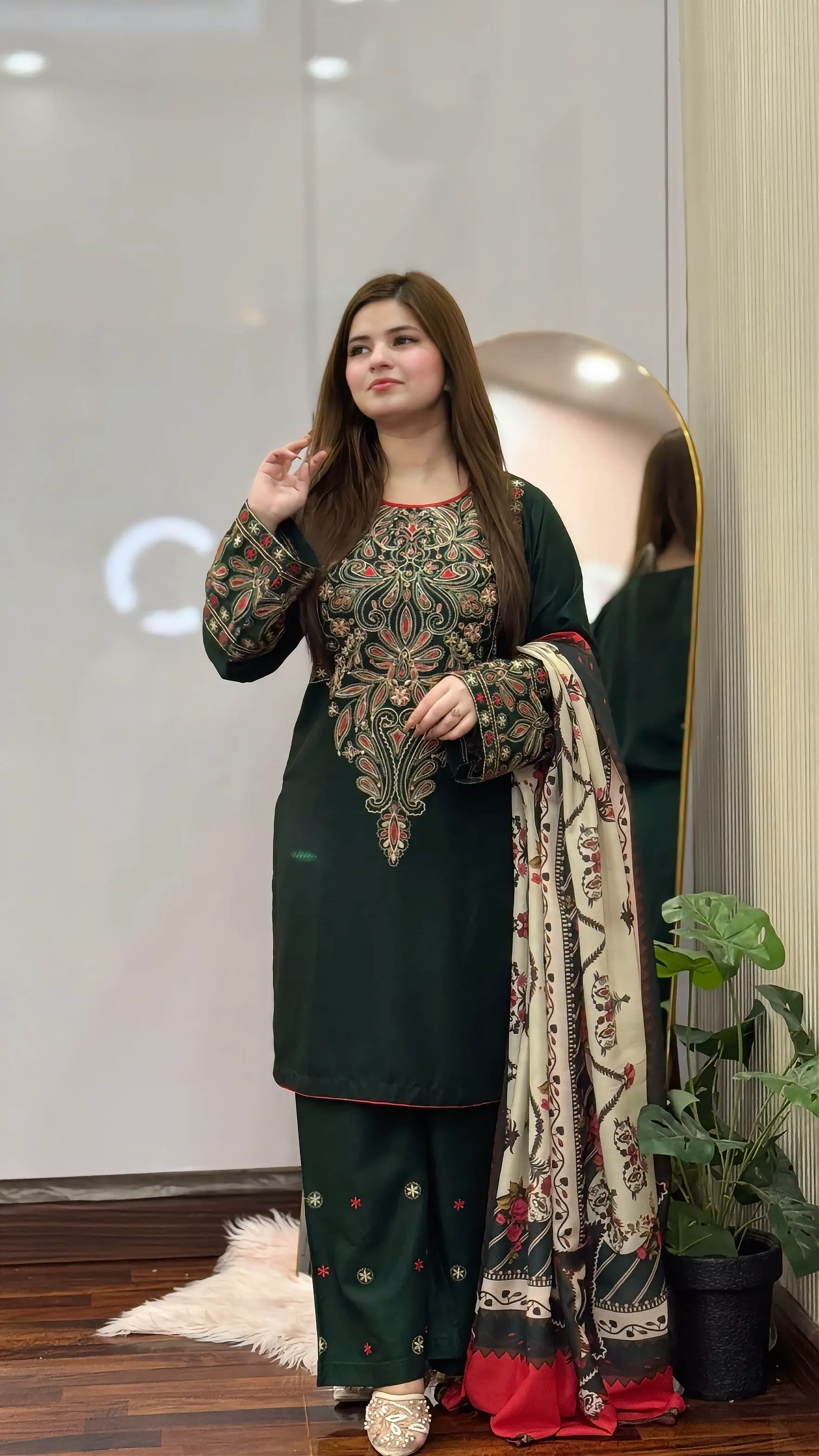 DINAR EMBROIDERY 3PC LADIES FASHION DRESS Raj Kumari Collections
