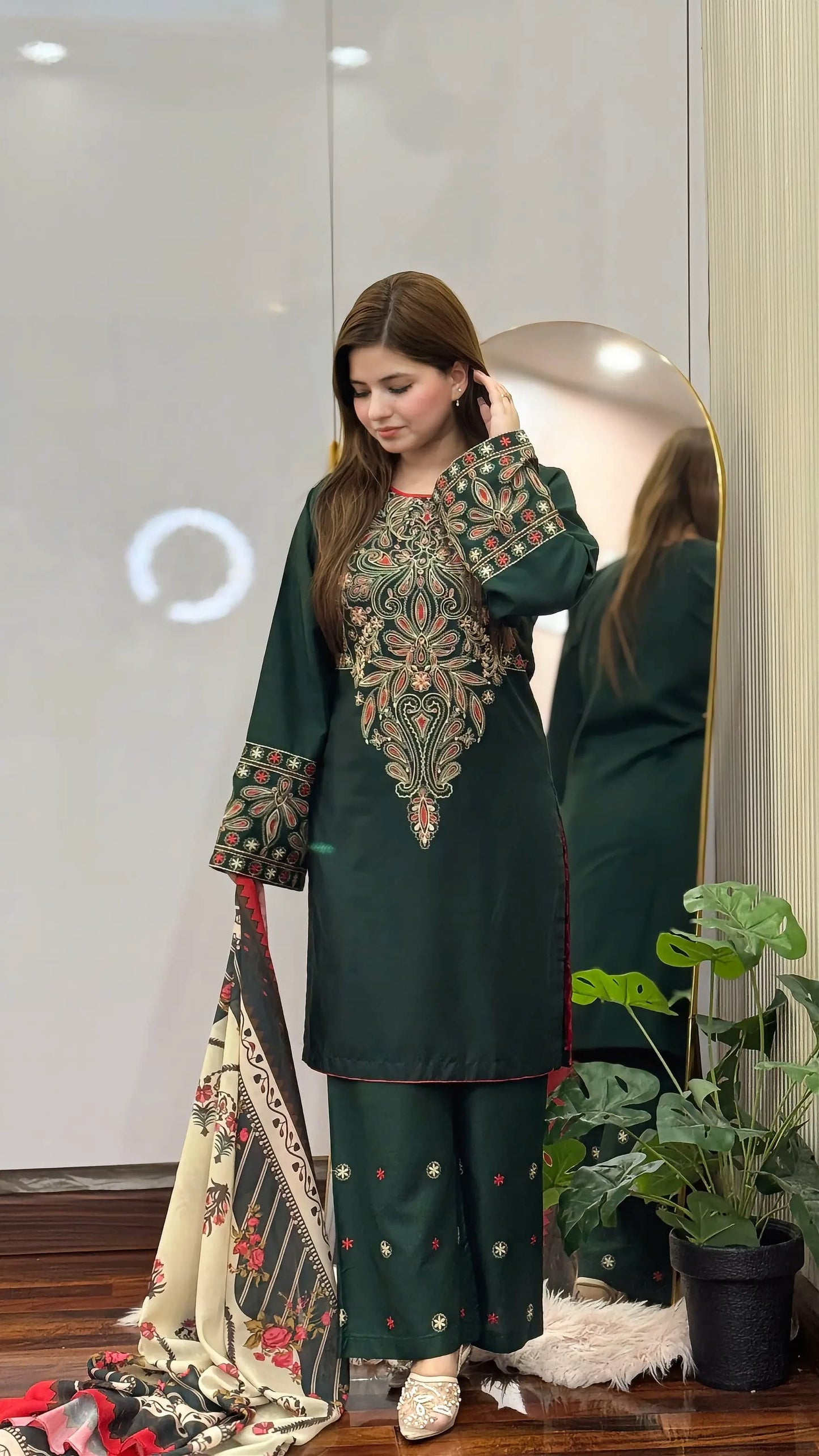 DINAR EMBROIDERY 3PC LADIES FASHION DRESS Raj Kumari Collections