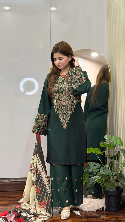 DINAR EMBROIDERY 3PC LADIES FASHION DRESS Raj Kumari Collections