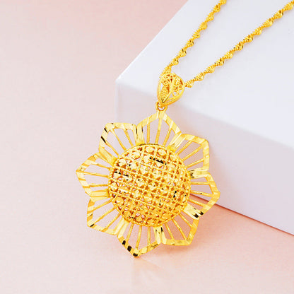 Elegant Sunflower Gold Pendant Necklace for Women – Stylish Luxury Jewelry Gift Raj Kumari Collections