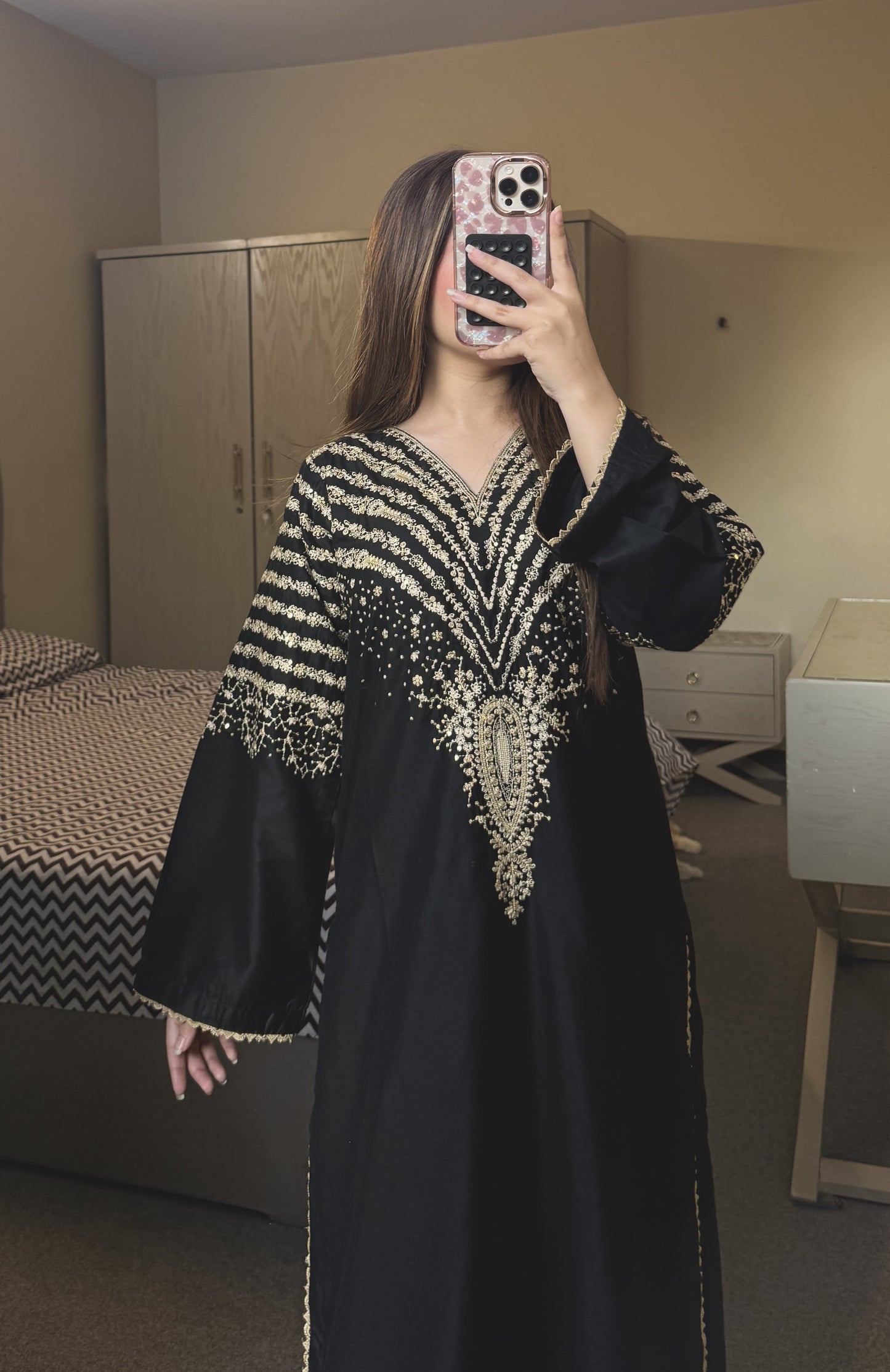 BLACK PEACOCK EMBROIDERED 3PC LADIES FASHION DRESSES Raj Kumari Collections