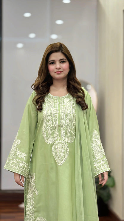 PISTA SAPPHIRE EMBROIDERED 3PC