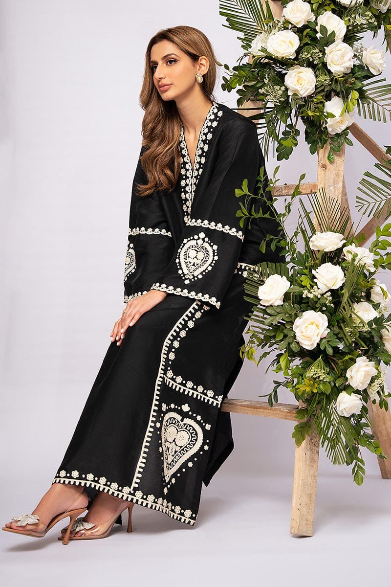 BLACK SPARKLE EMBROIDERY 2PC Comfit Wears