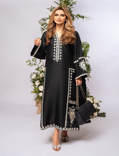 BLACK SPARKLE EMBROIDERY 2PC Comfit Wears