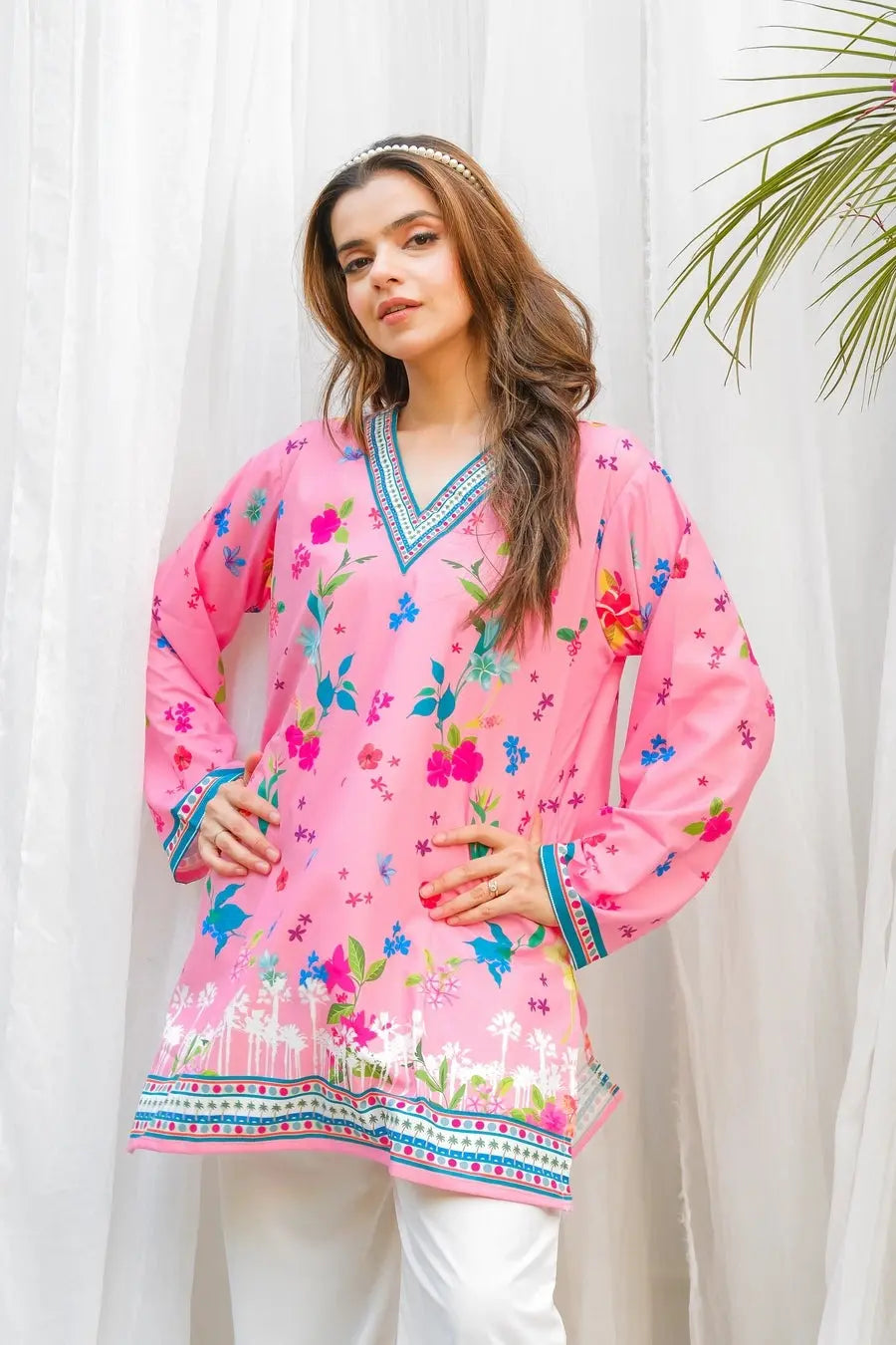 PINK FLORAL DIGITAL PRINTED (2 PC SUIT) Comfit Wears