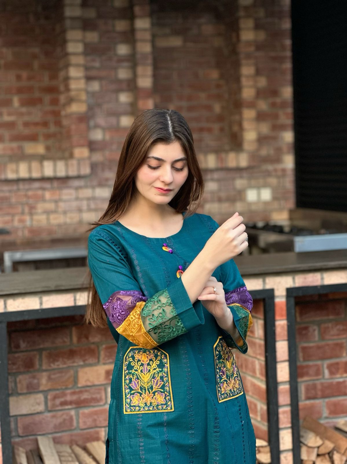 COTTON DOUBLE POCKET EMBROIDERY 2 PIECE SUIT Comfit Wears