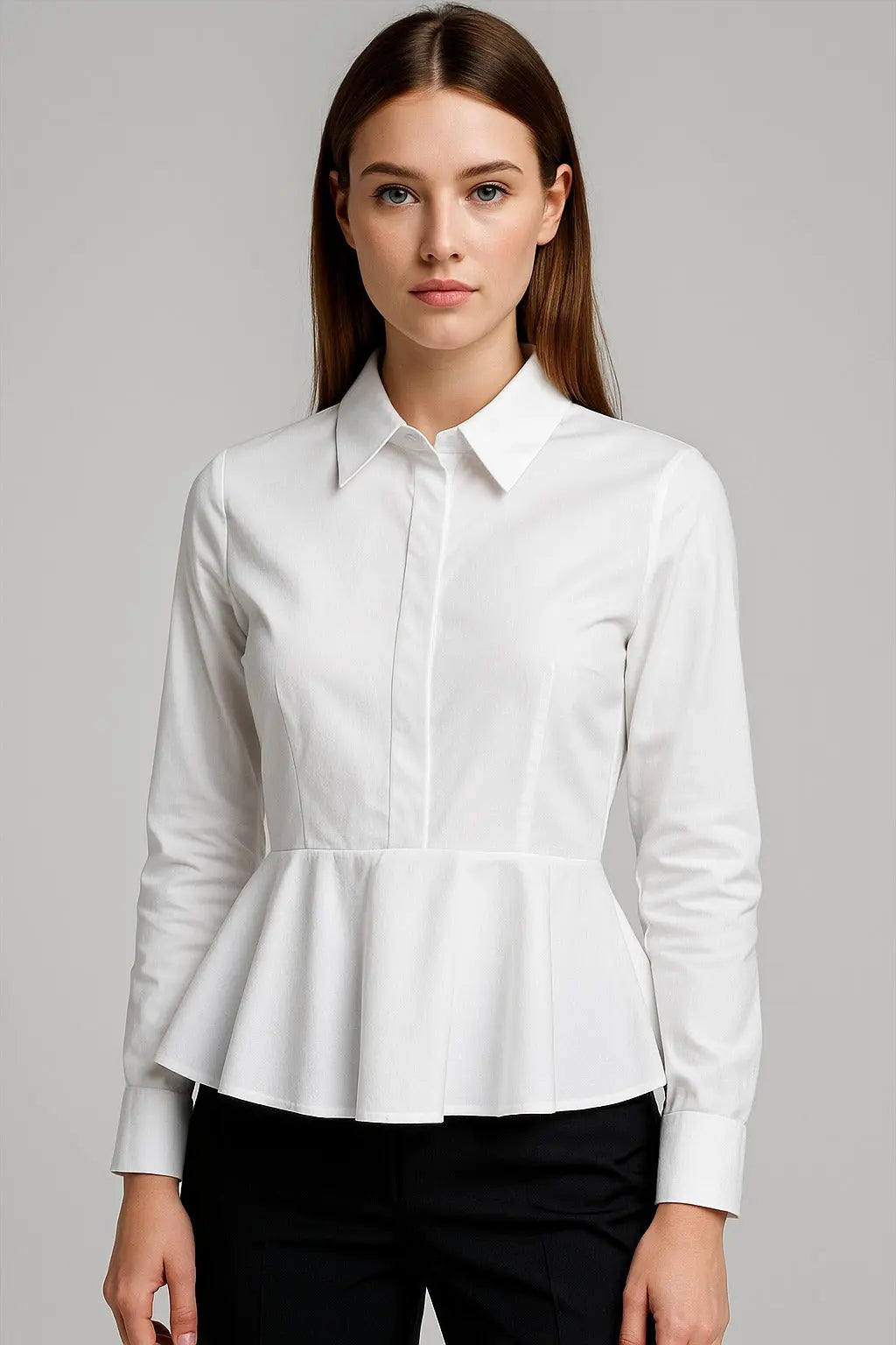 White Cotton Peplum Top Comfit Wears