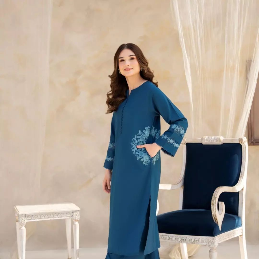 ELLA EMB LONG LENGTH (DOUBLE POCKET) Comfit Wears